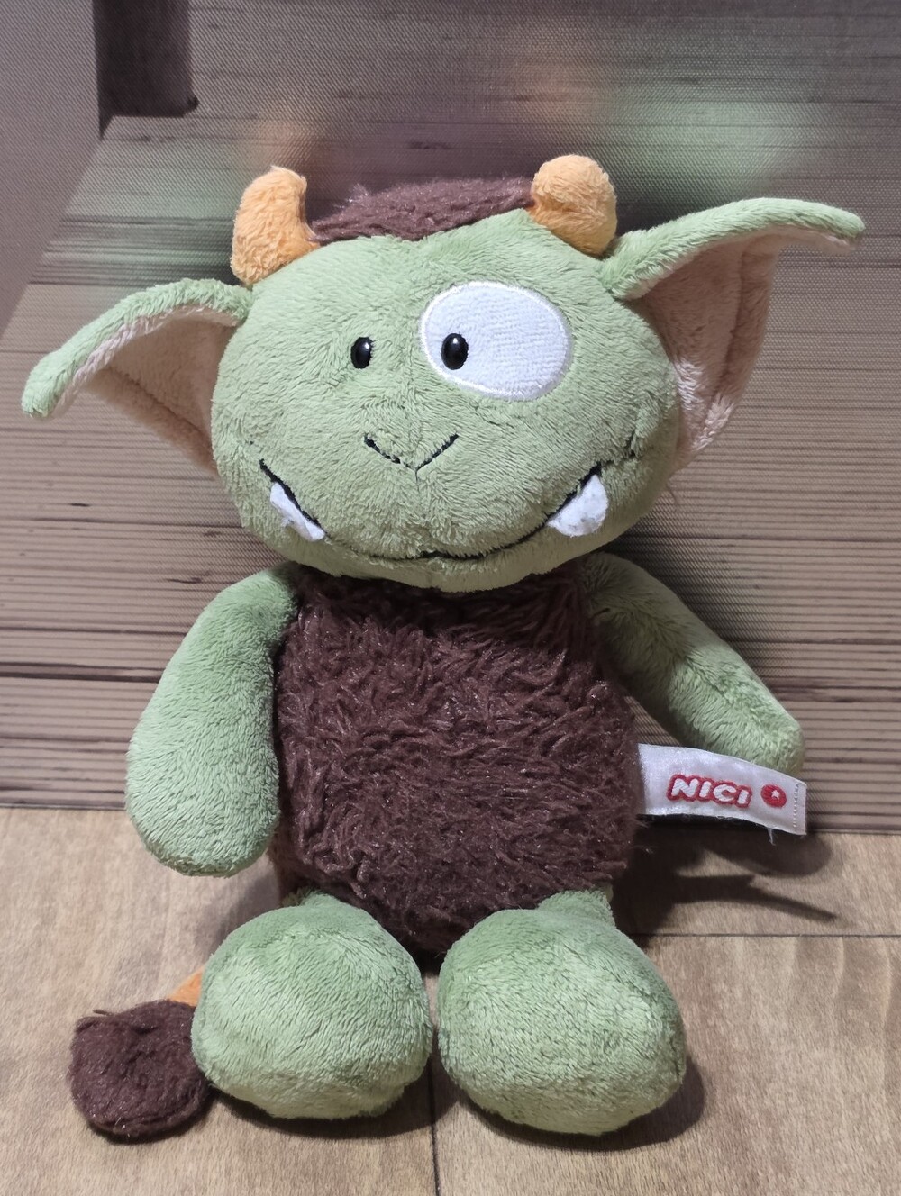 Nici Monster Jipii Green & Brown Plush - Soft One-Eyed Cuddly Toy